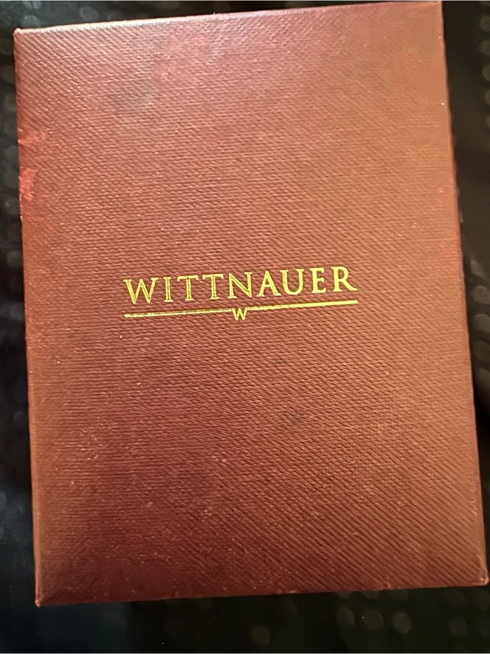 Wittnauer Gold Tone Bracelet Watch with Black Dial and Crystal Accents